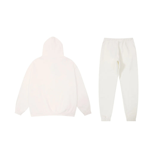 Essentials eggshell relaxed comfort fleece hoodie with soft interior detail by Fear Of God