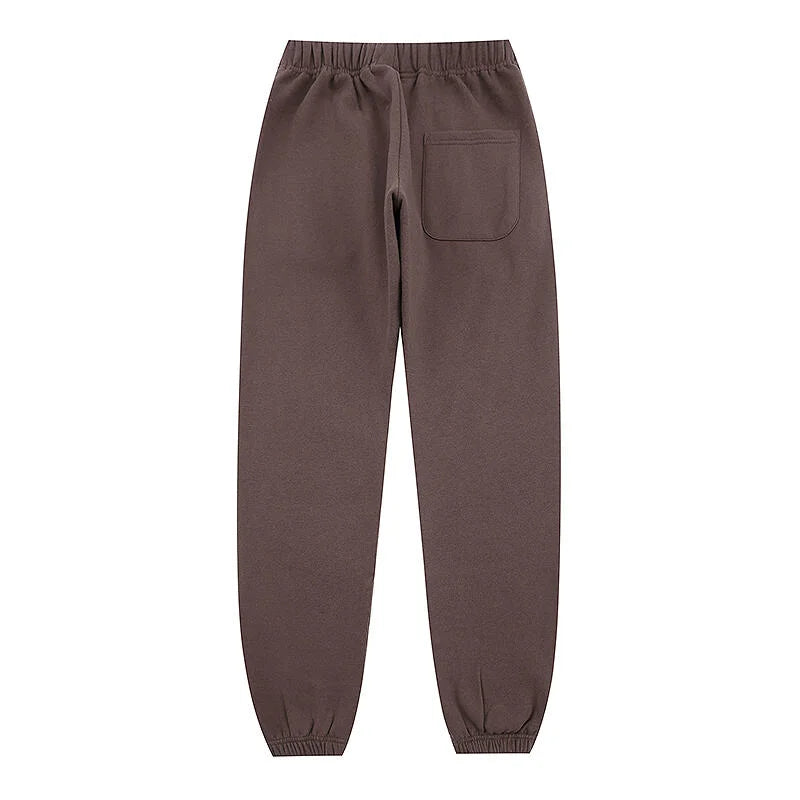 Fear of God Essentials congo brown tracksuit back view hoodie and joggers