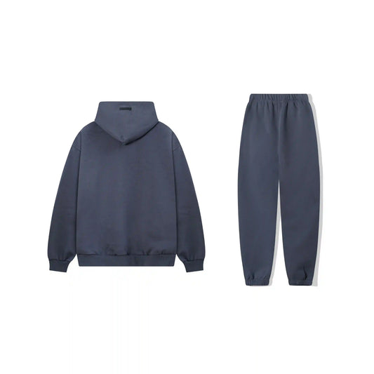 Essentials blue fleece hoodie with soft interior detail by Fear Of God