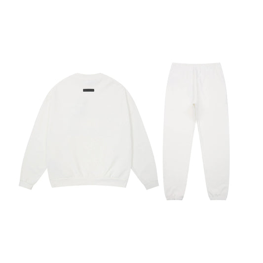 Essentials eggshell deluxe fleece hoodie with soft interior detail by Fear Of God