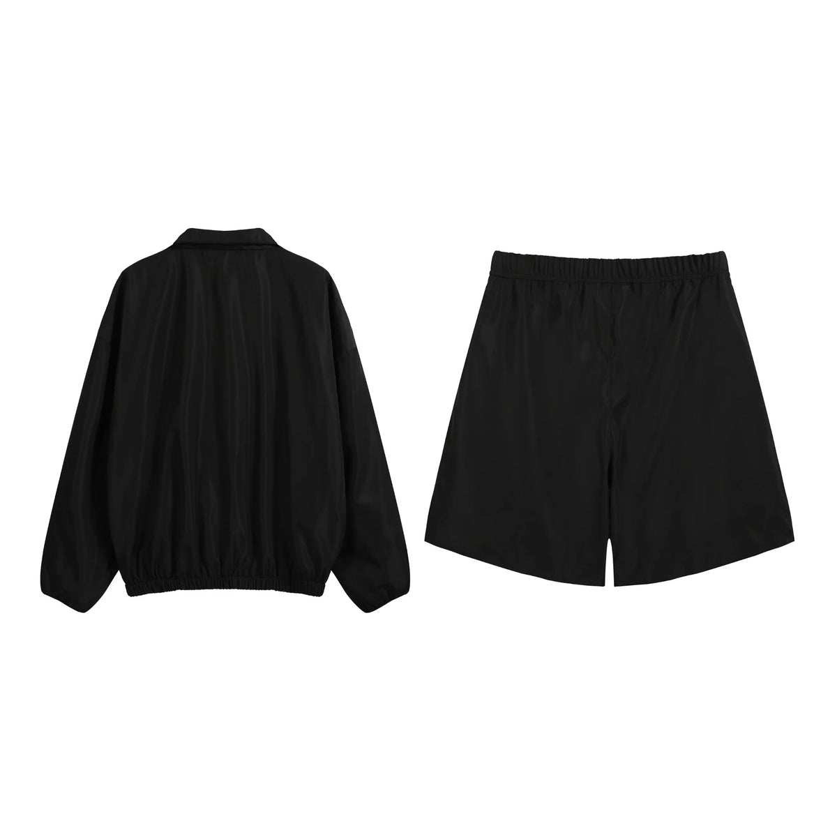 Primary Essentials Tracksuit Black Half-Zip Nylon Pullover