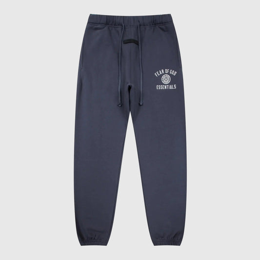 Essentials blue street sweatpants by Fear of God front view