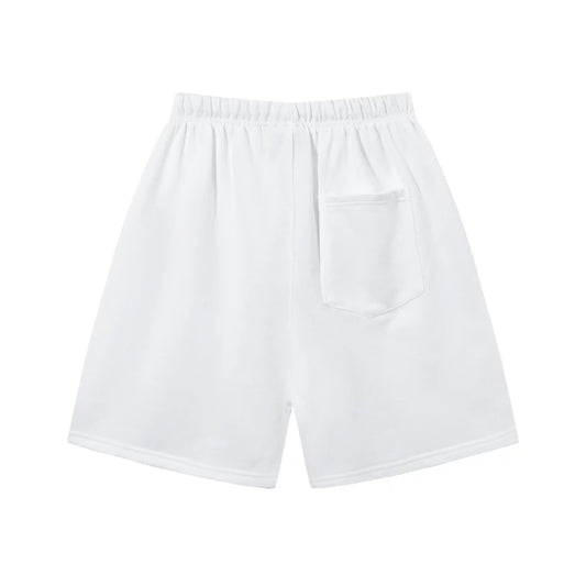 Fear of God Essentials shorts in eggshell neutral fleece with tonal logo and clean fit