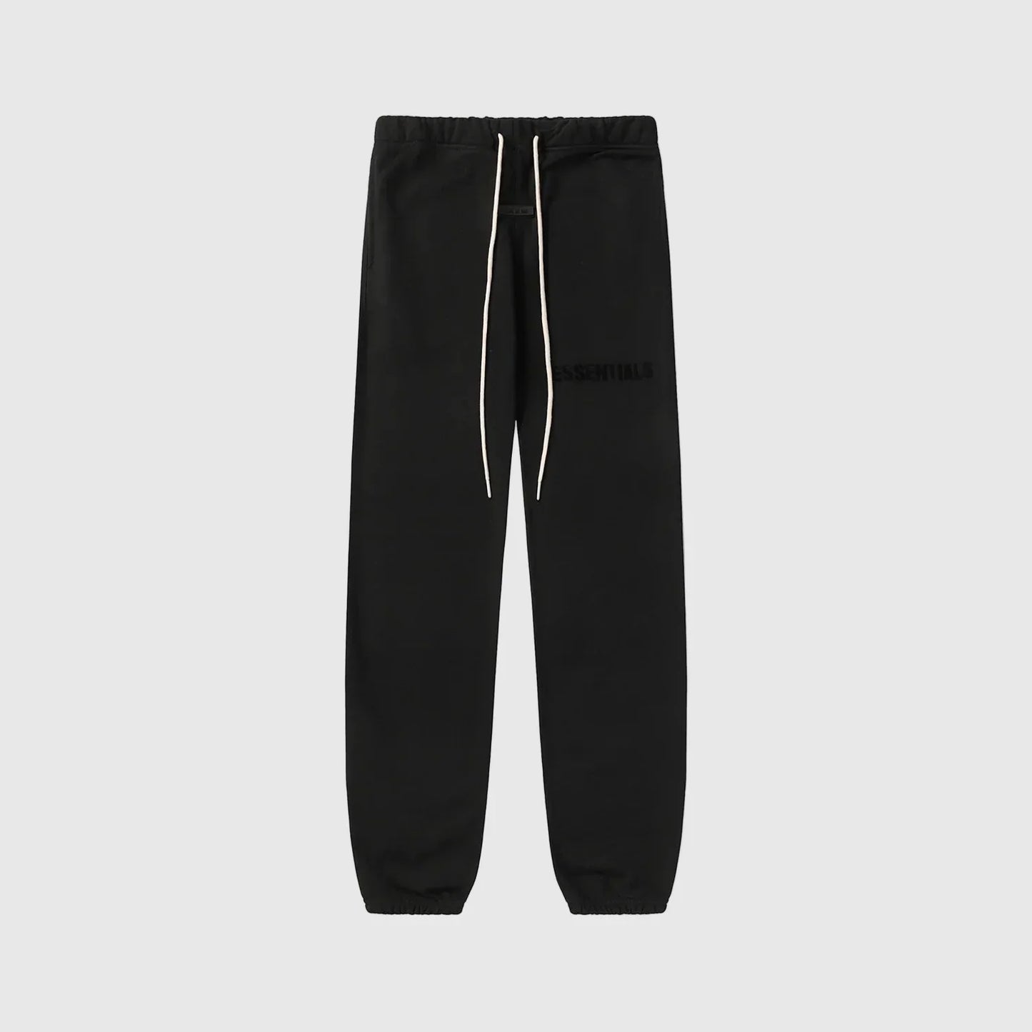 Essentials black classic street fleece sweatpants by Fear of God front view