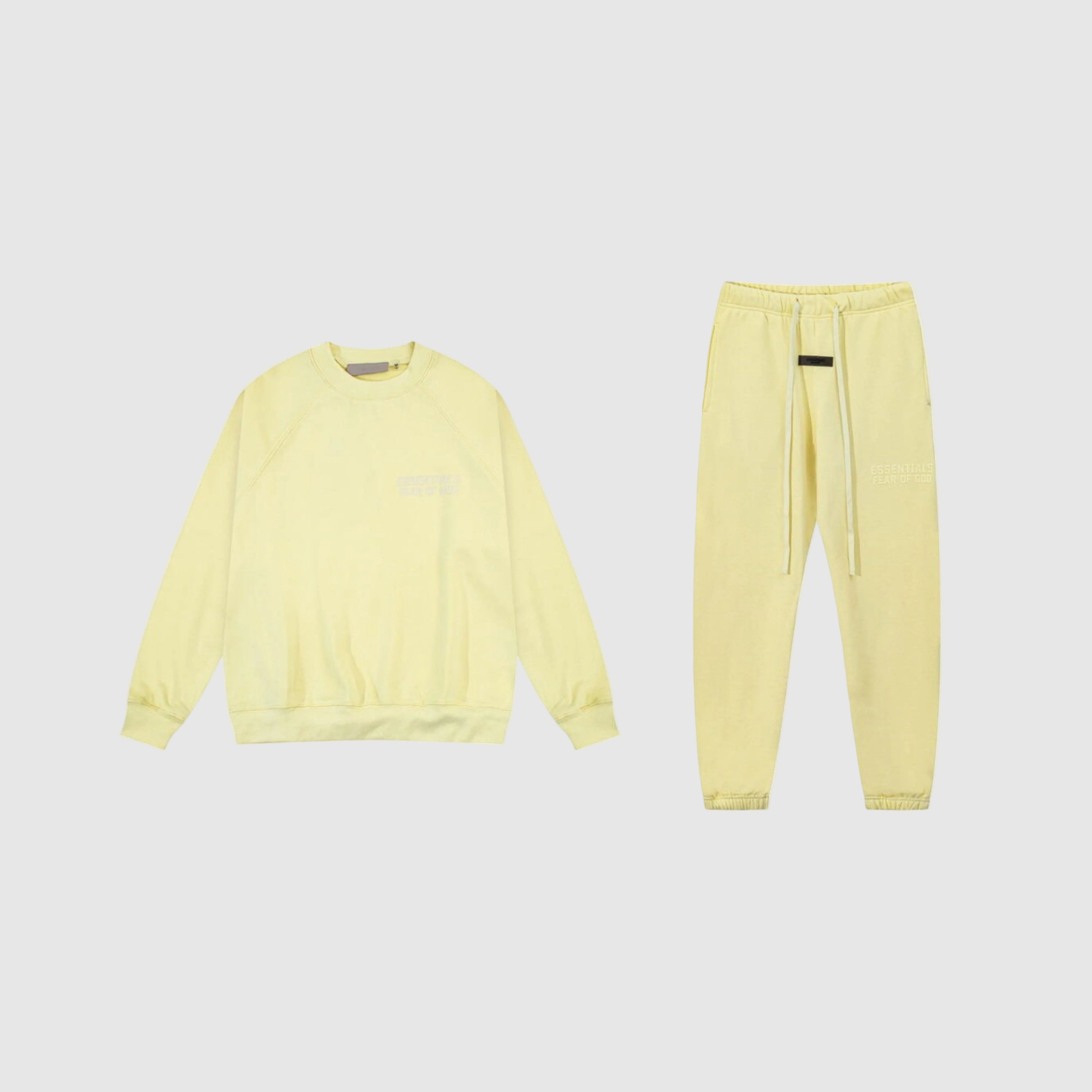 essentials-clothing-fear-of-god-yellow-jumper-tracksuit-set
