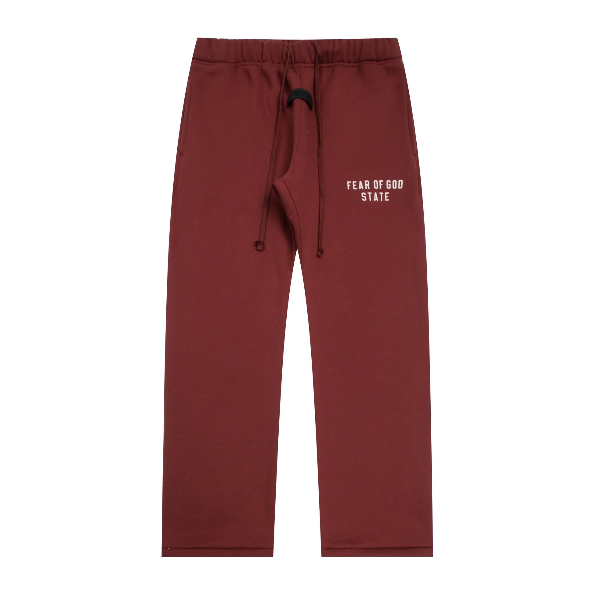 Back view of Essentials dark chestnut fleece tracksuit set by Fear Of God