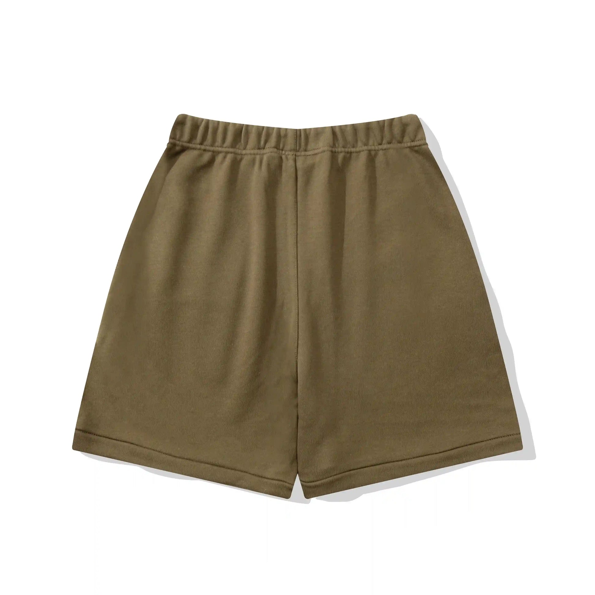 detail view of Essentials sage sweat shorts by Fear of God