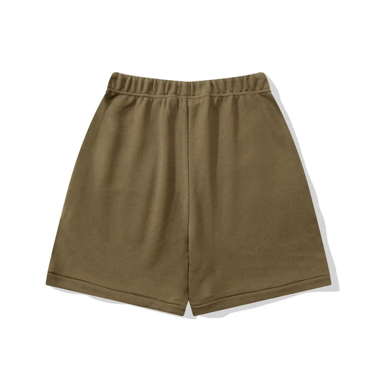 detail view of Essentials sage sweat shorts by Fear of God