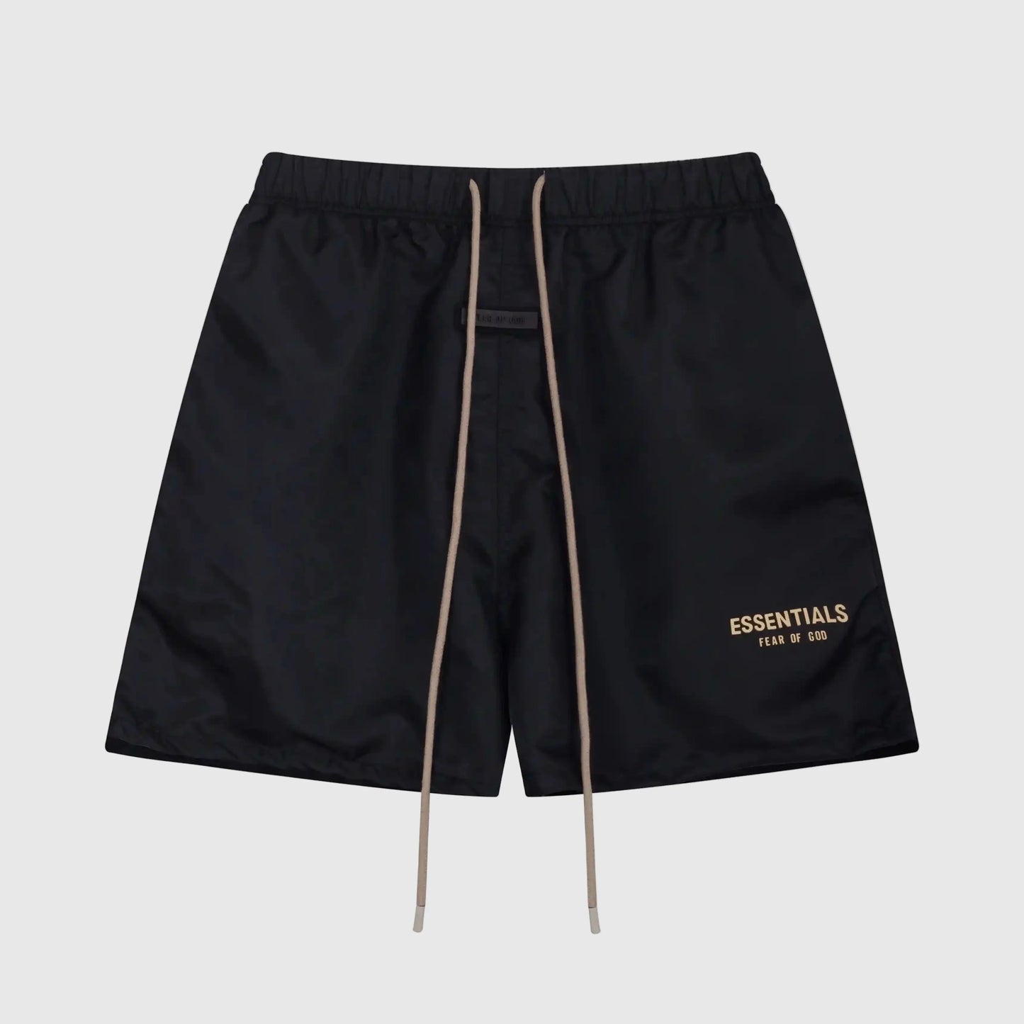 Essentials Black fleece shorts front view – Fear of God