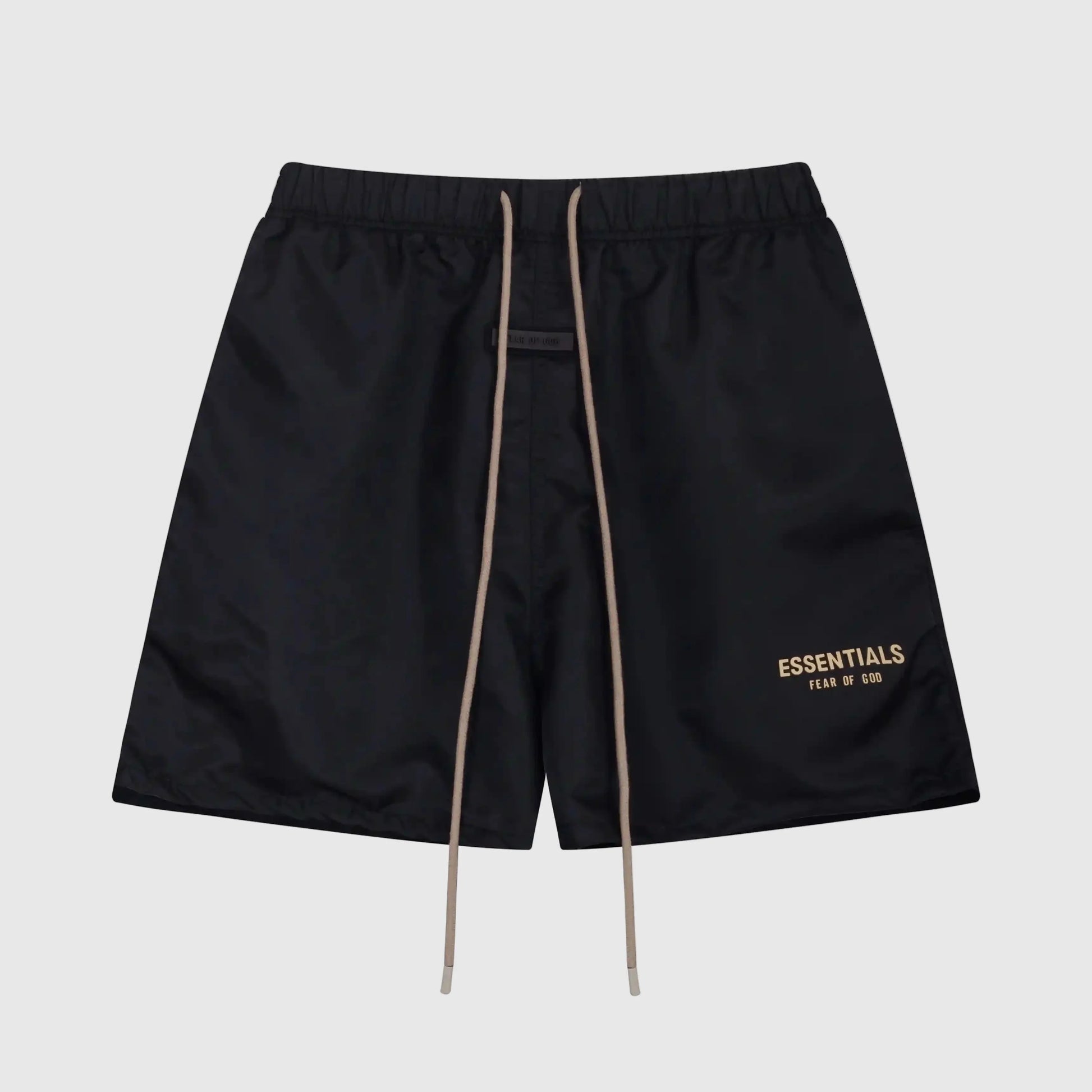 Essentials Black fleece shorts front view – Fear of God