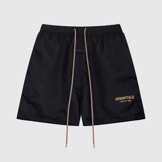 Essentials Black fleece shorts front view – Fear of God