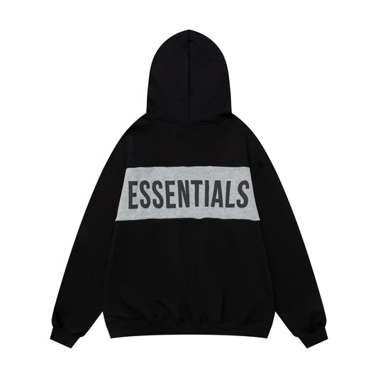 Fear of God Essentials Black Hoodie | Classic Black Pullover Essentials Hoodie