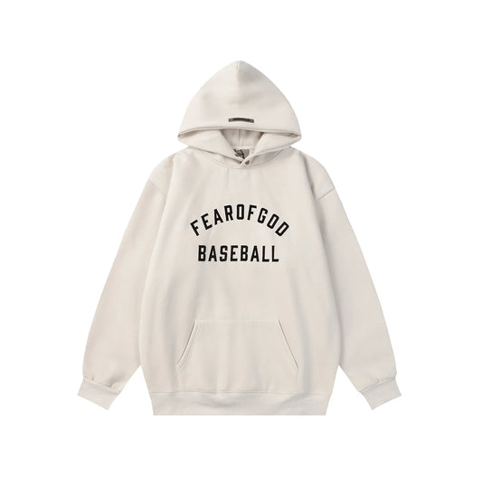 Fear of God ESSENTIALS Signature Baseball Ivory White Hoodie