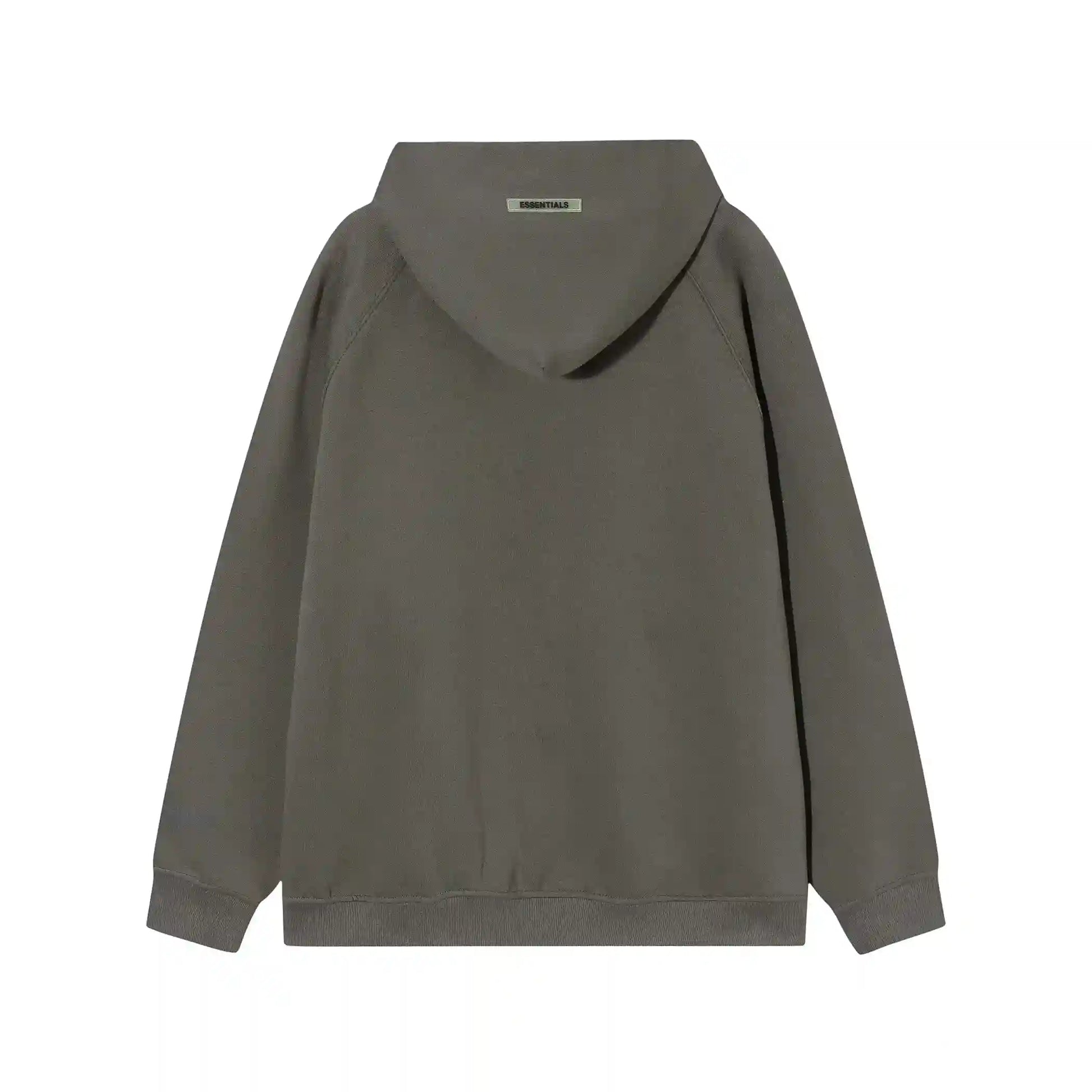 Design details of Essentials grey elevated fleece tracksuit by Fear Of God