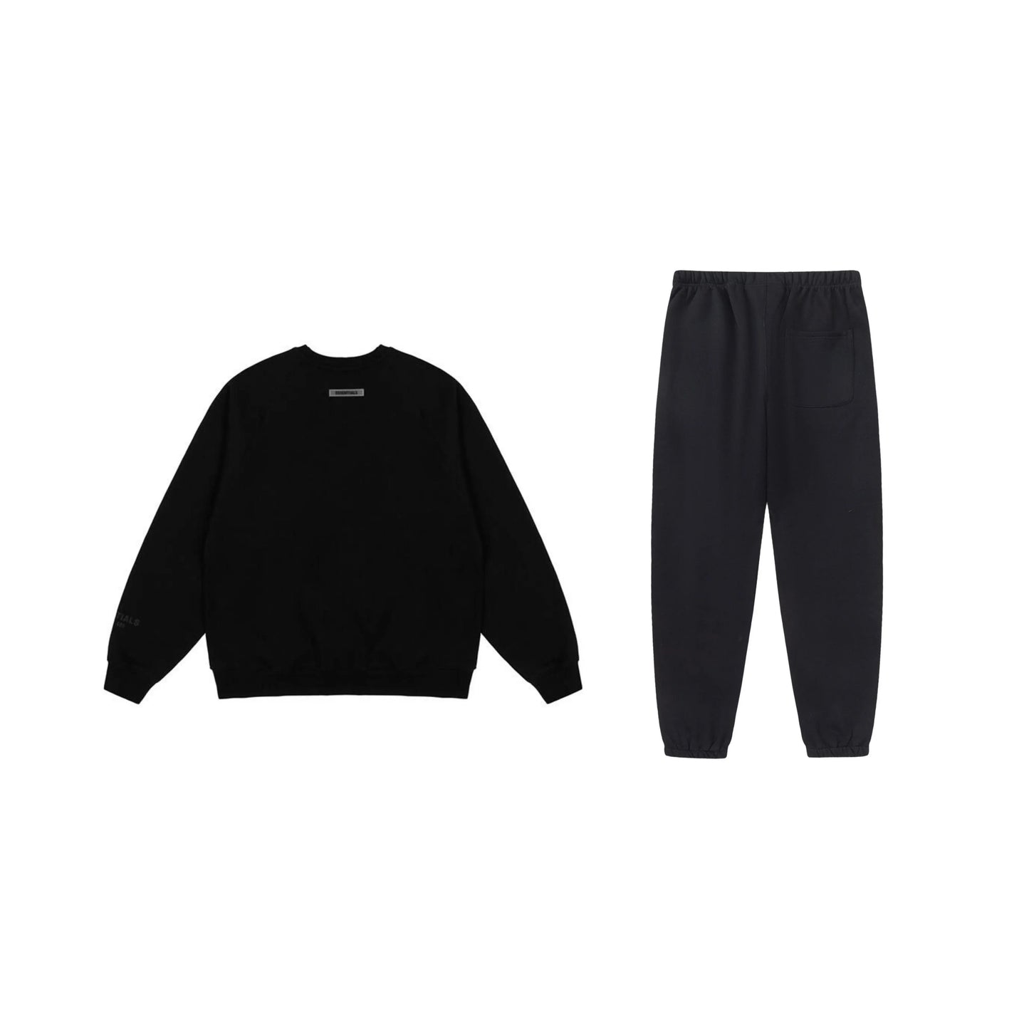 Essentials black comfy lounge fleece hoodie with soft interior detail by Fear Of God