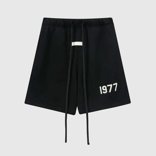 Essentials Black fleece shorts front view – Fear of God