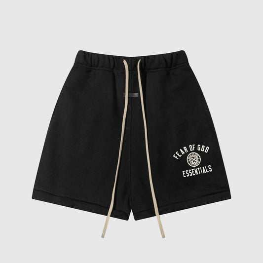 Essentials Black fleece shorts front view – Fear of God
