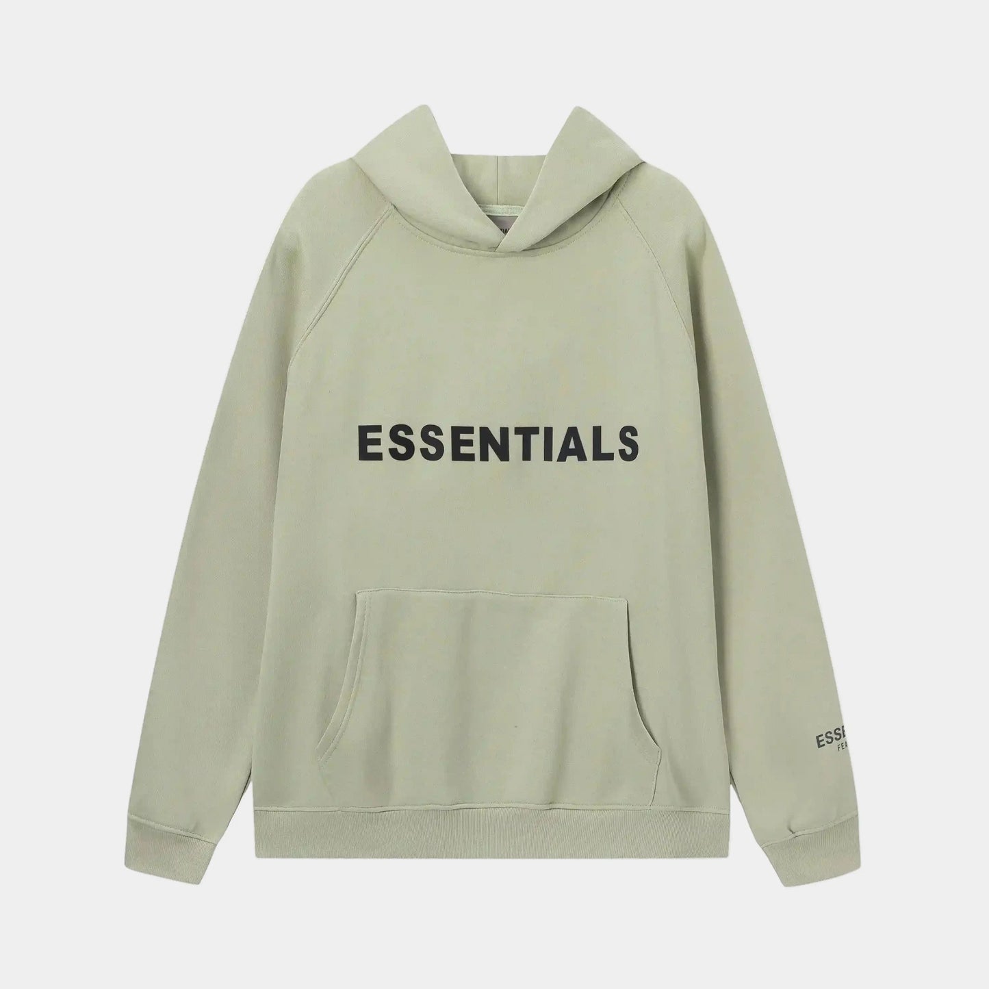 Essentials Ash Grey pullover hoodie front view – Fear of God