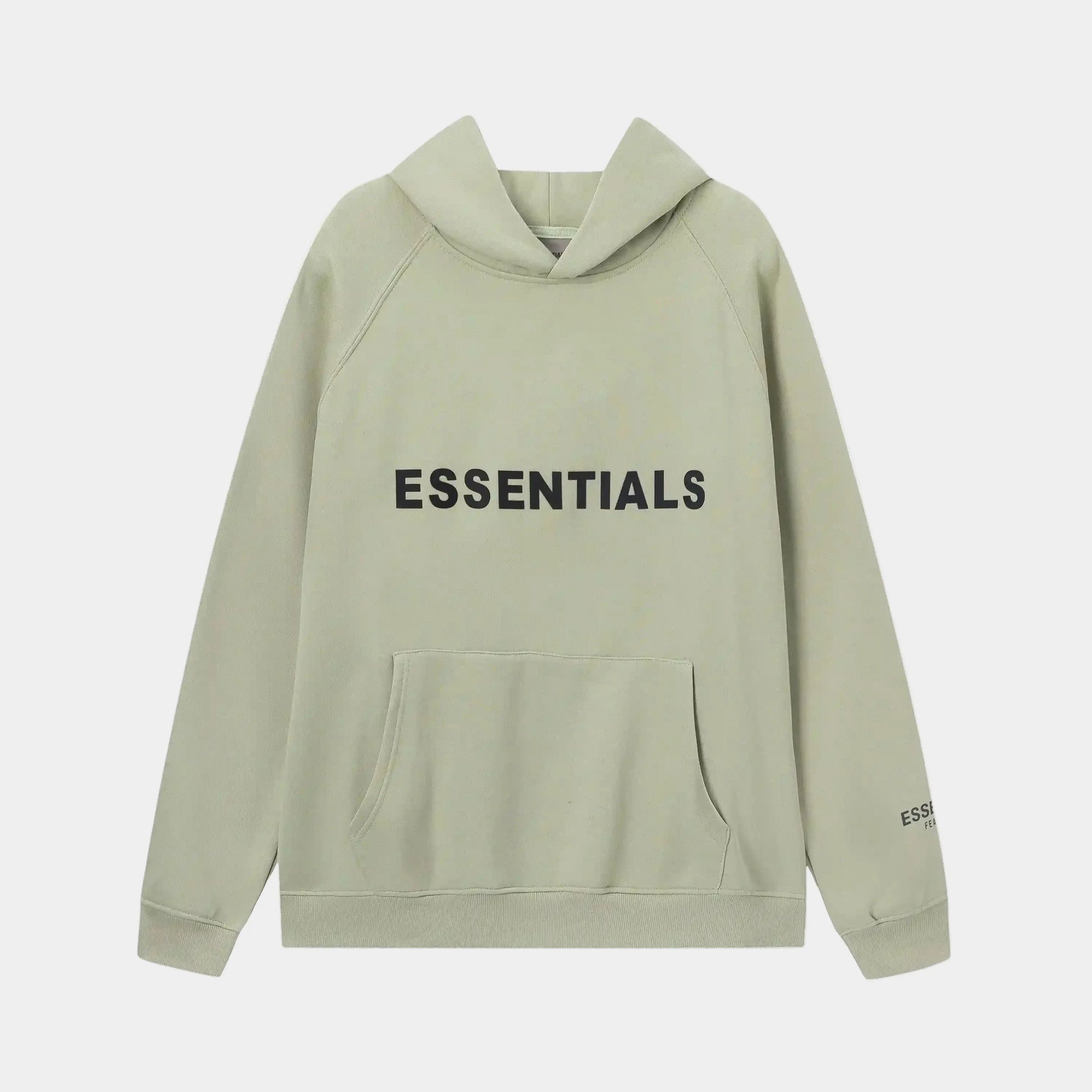 Essentials Ash Grey pullover hoodie front view – Fear of God