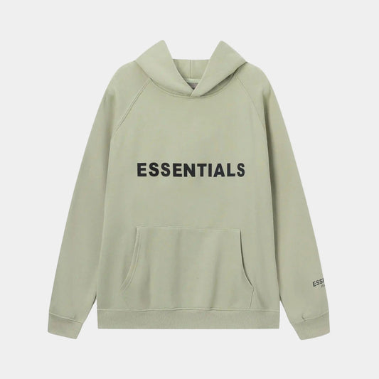 Essentials Ash Grey pullover hoodie front view – Fear of God