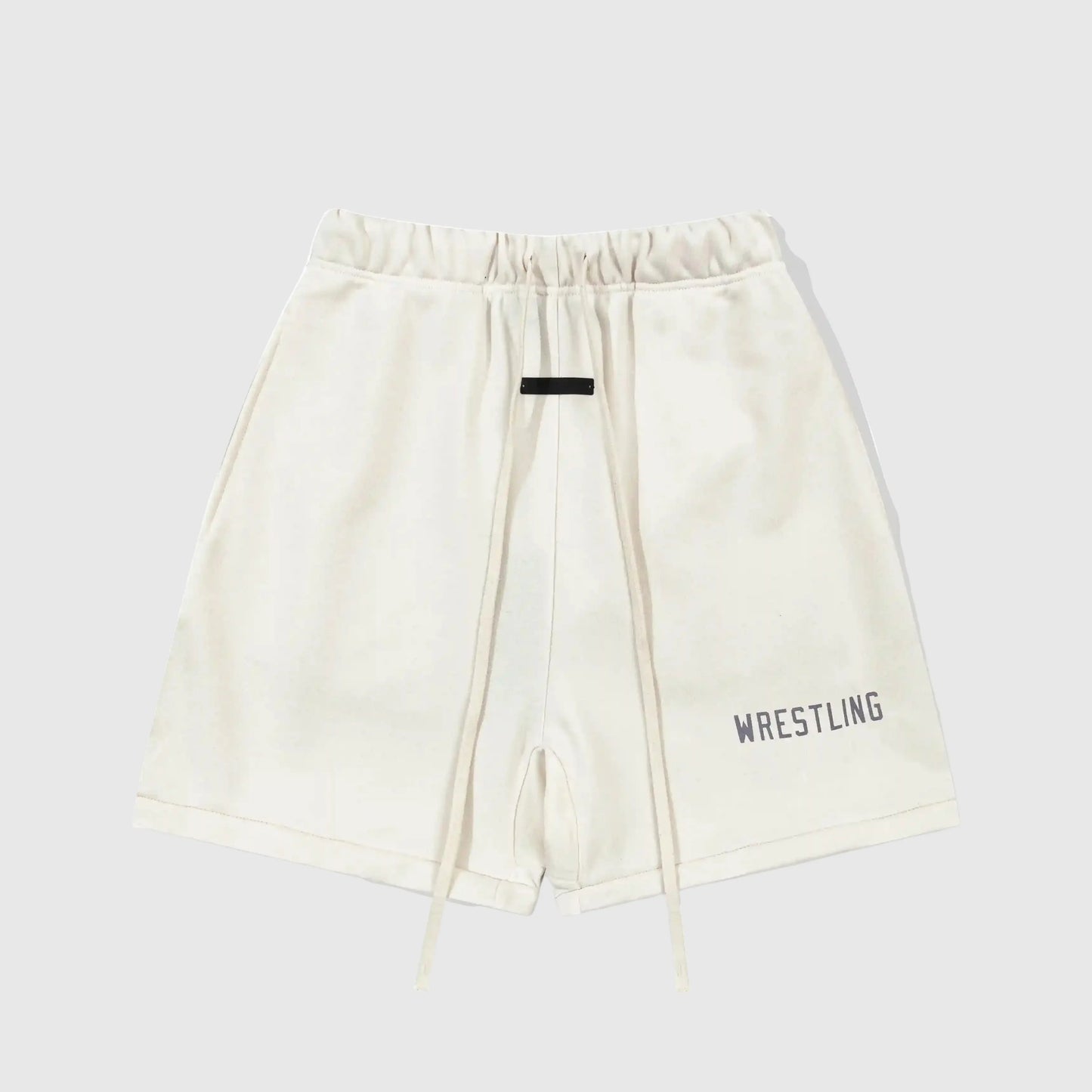 Essentials Cloud Dance fleece shorts front view – Fear of God