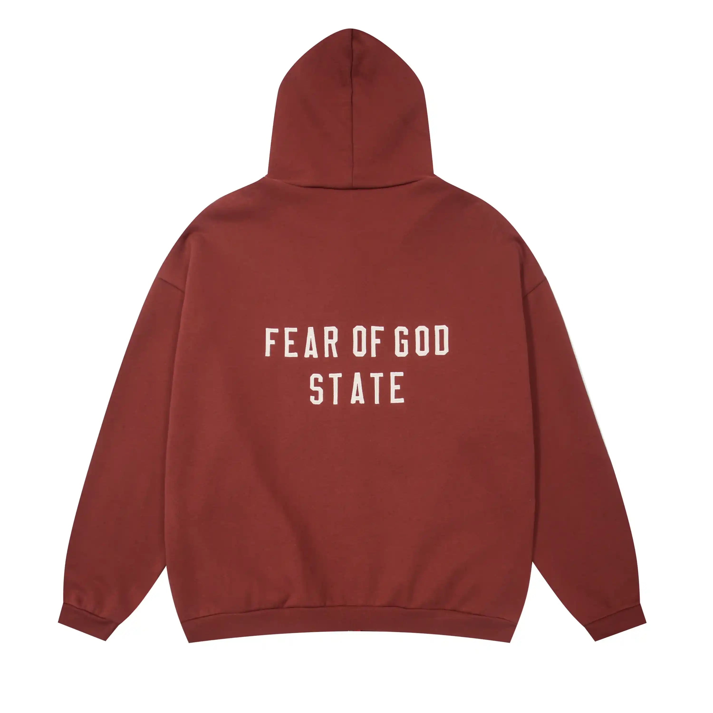 ESSENTIALS Clothing Dark Chestnut Zip Fleece Hoodie