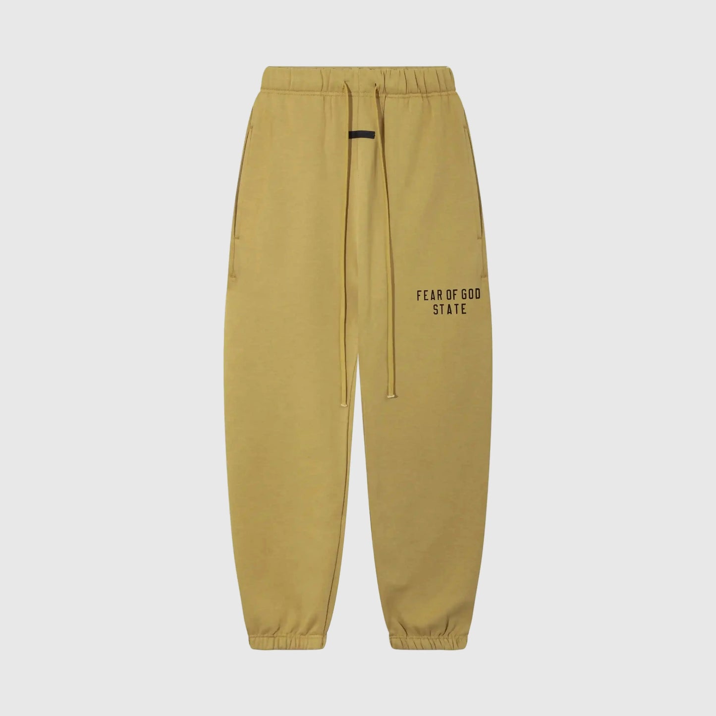 Essentials garden yellow core fleece sweatpants front view by Fear Of God