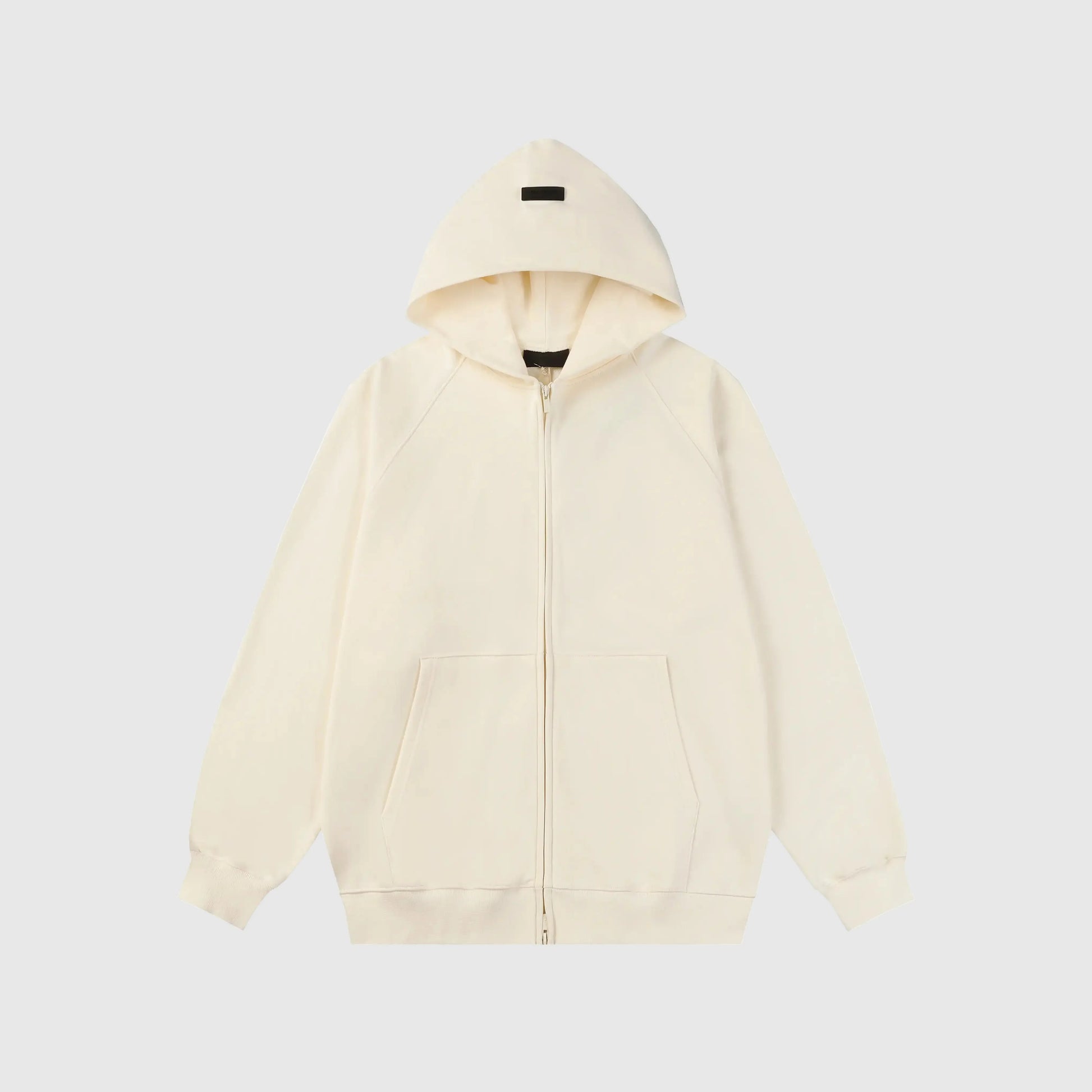 essentials cloud dance zip fleece hoodie relaxed fit streetwear