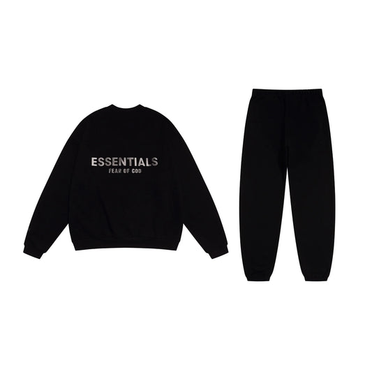 Black Essentials Tracksuit Pullover