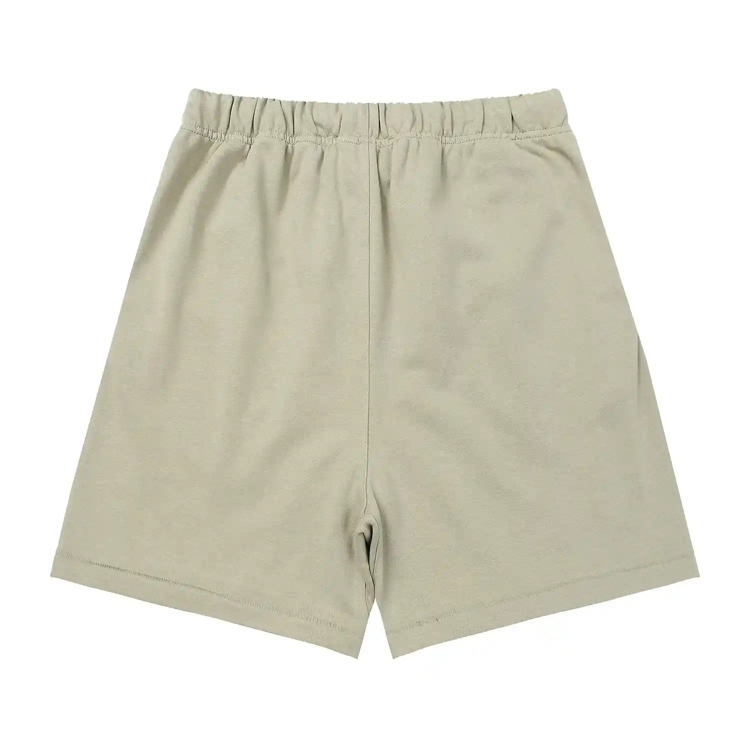 Fear of God Essentials heathered grey fleece shorts with tonal logo and relaxed streetwear fit
