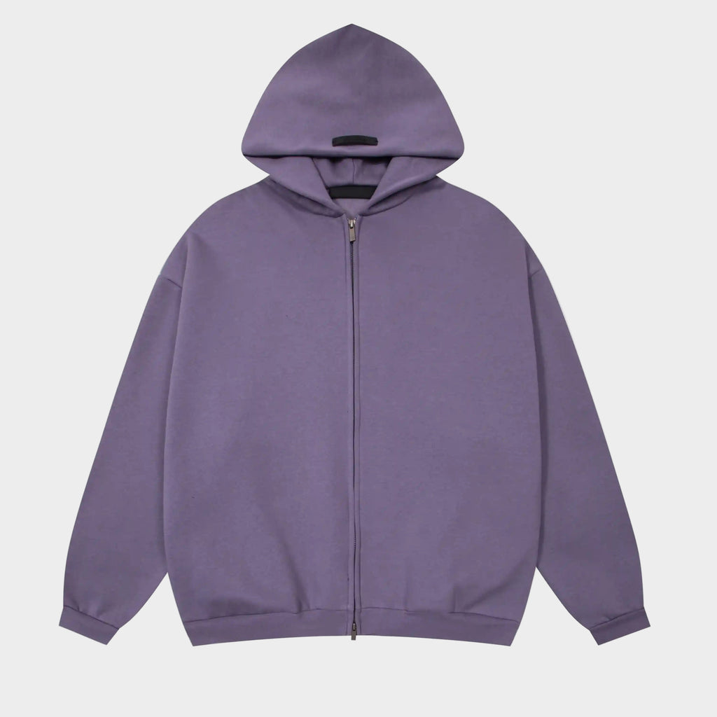 ESSENTIALS Clothing Pastel Purple Zip Fleece Hoodie