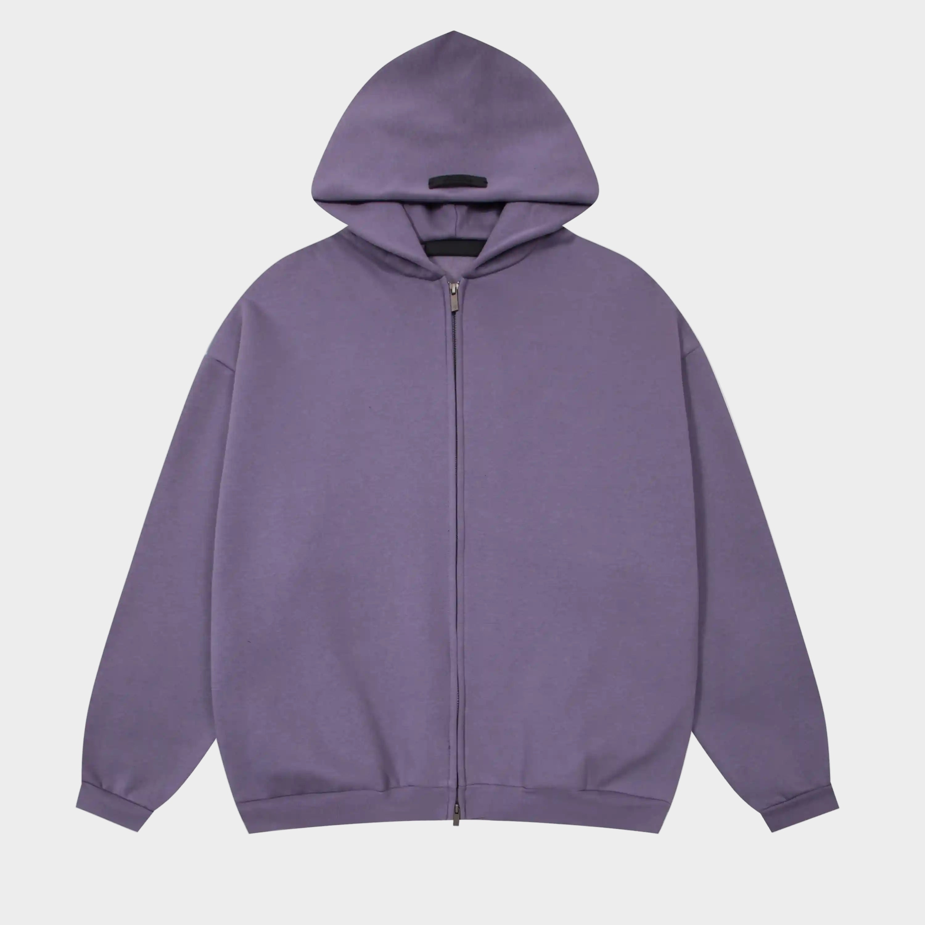 ESSENTIALS Clothing Pastel Purple Zip Fleece Hoodie