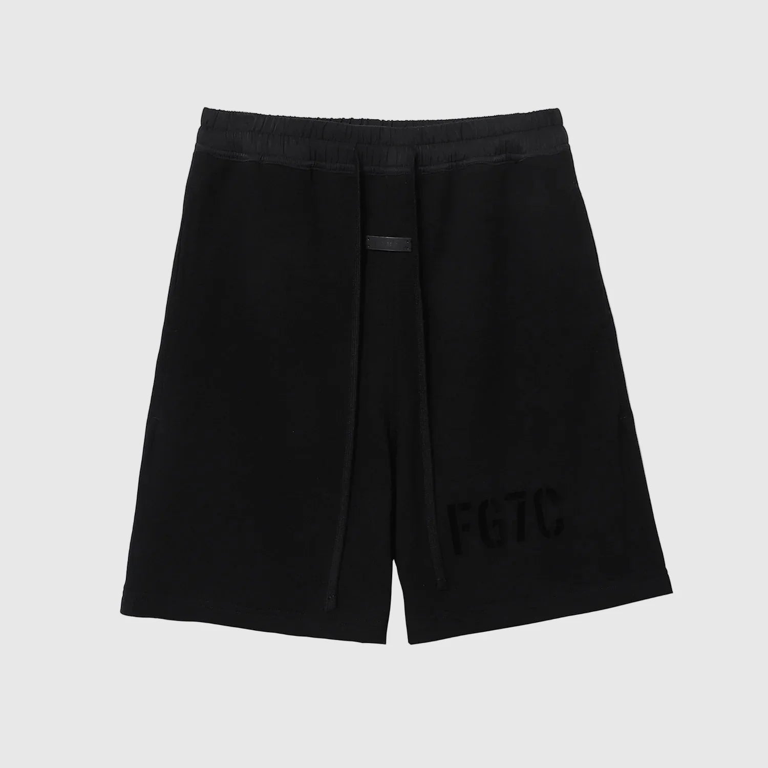 Essentials Black fleece shorts front view – Fear of God
