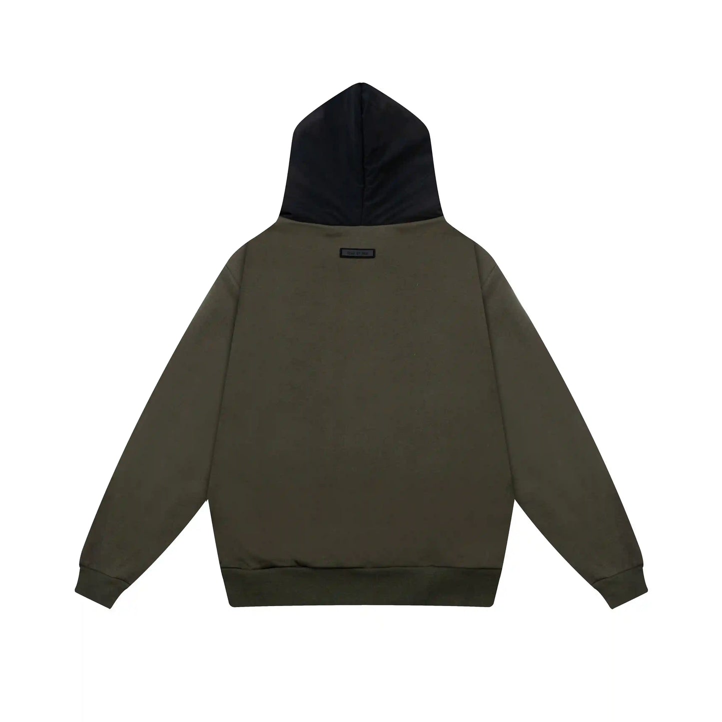 Essentials lunar green hoodie back view relaxed fit heavyweight core fleece