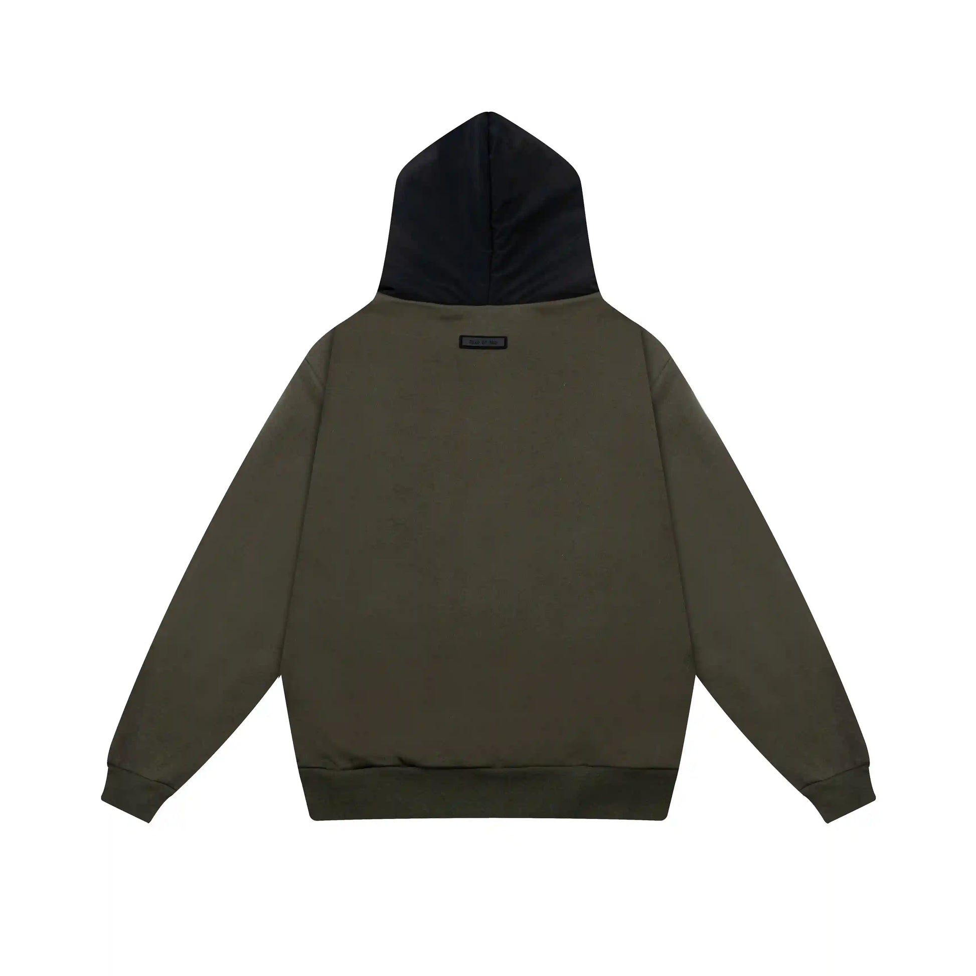 Essentials lunar green hoodie back view relaxed fit heavyweight core fleece