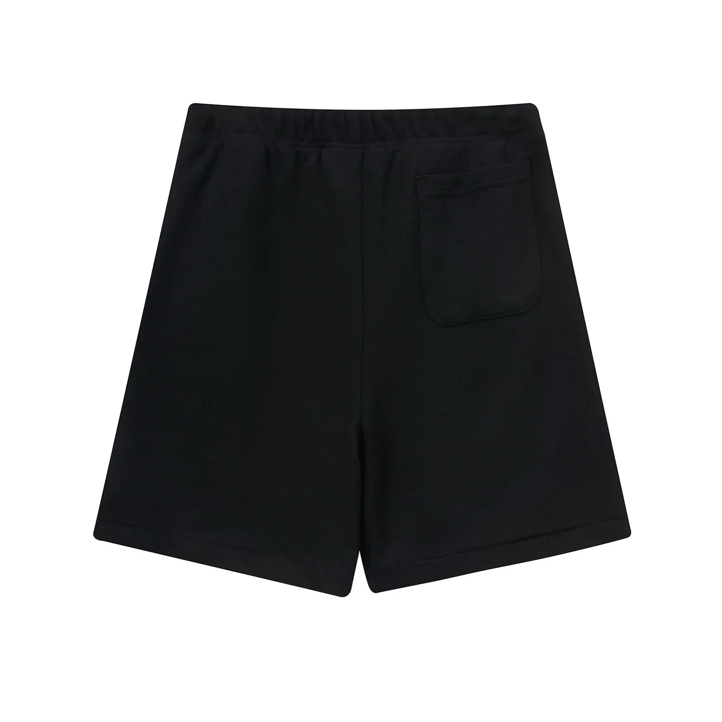 Fear of God Essentials Black fleece shorts relaxed fit side view