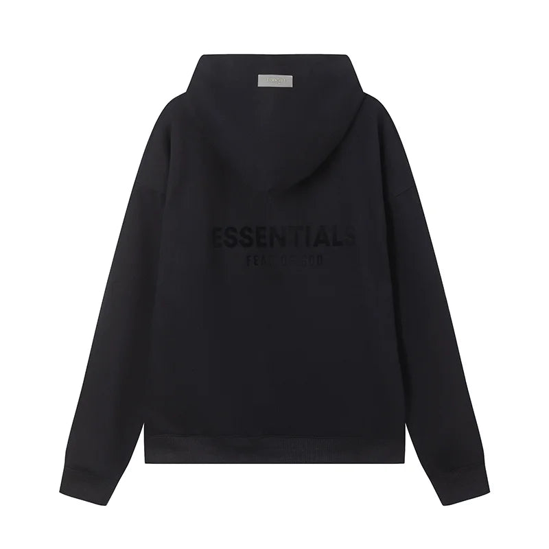 essentials black hoodie soft fleece pullover casual