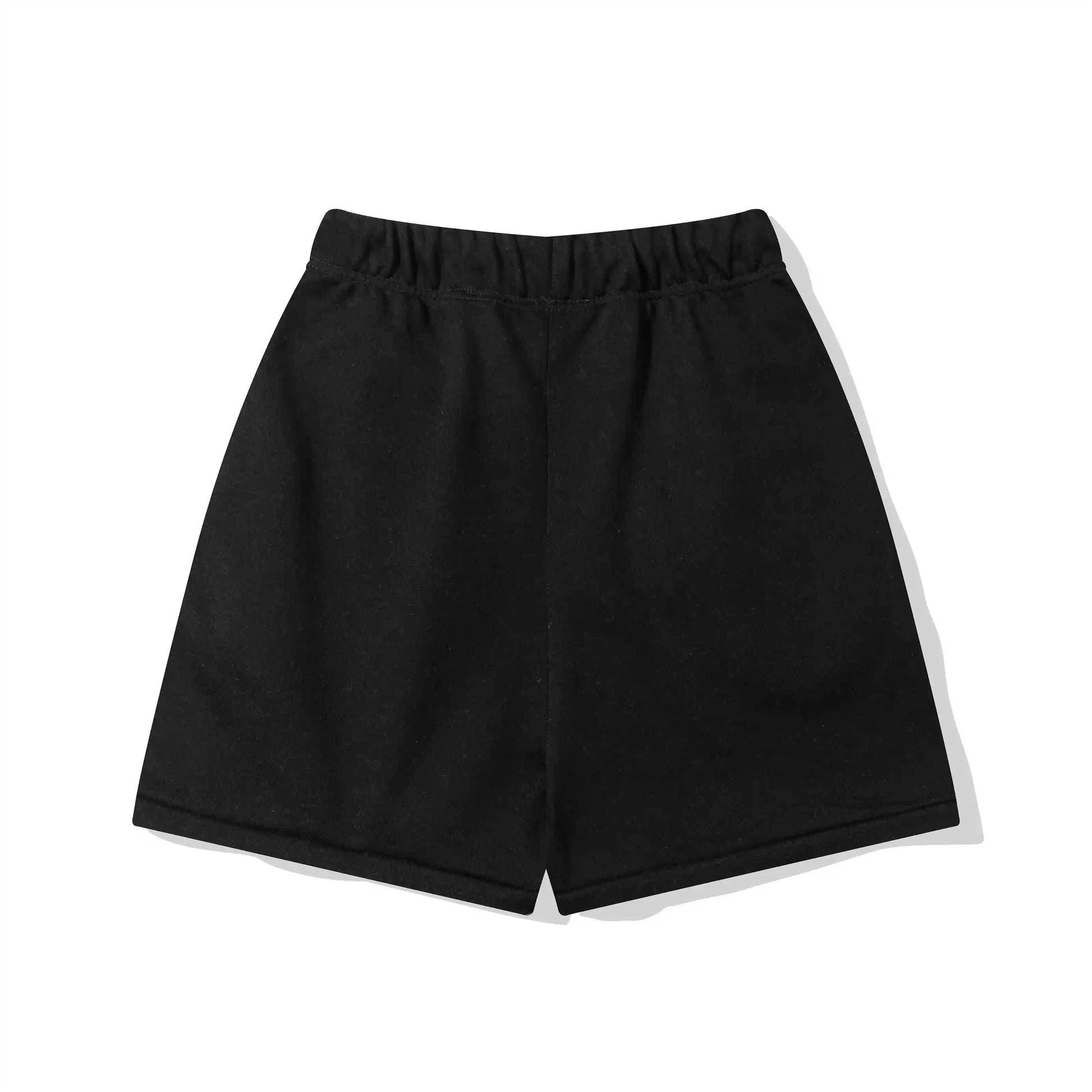 Fear of God Essentials Black fleece shorts relaxed fit side view