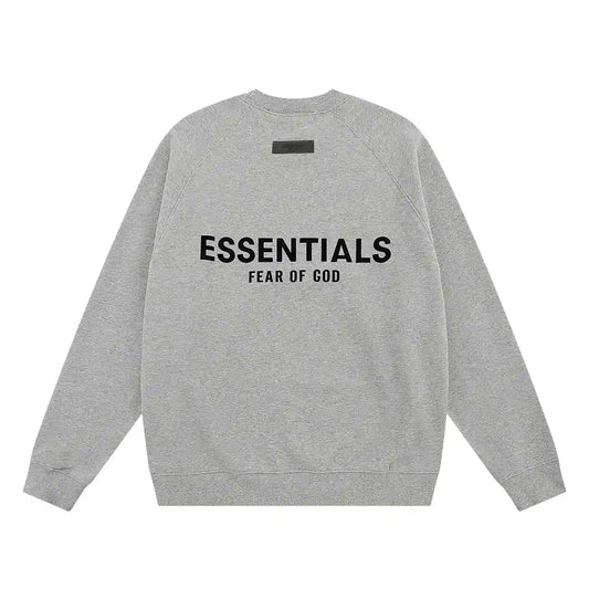 essentials light heather oatmeal crewneck sweatshirt soft fleece casual