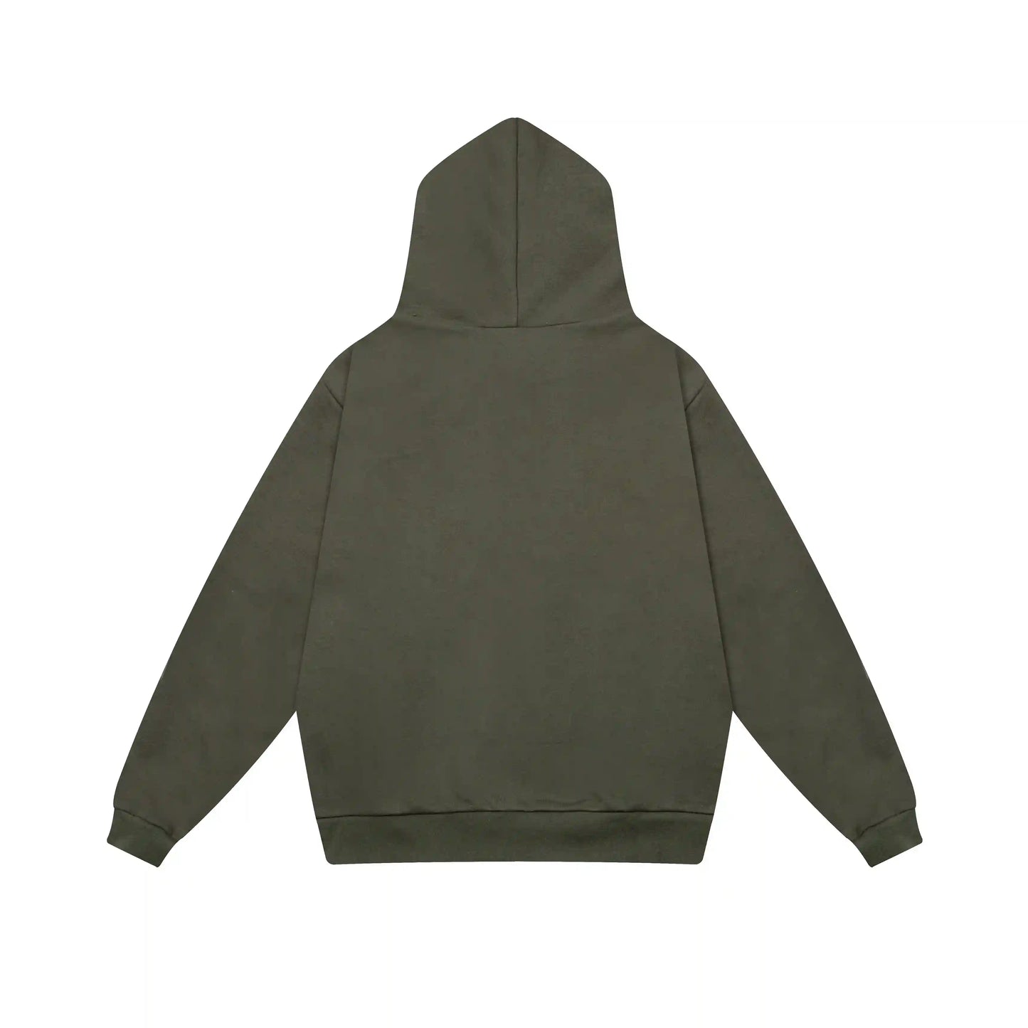 Essentials lunar green hoodie back view relaxed fit heavyweight core fleece