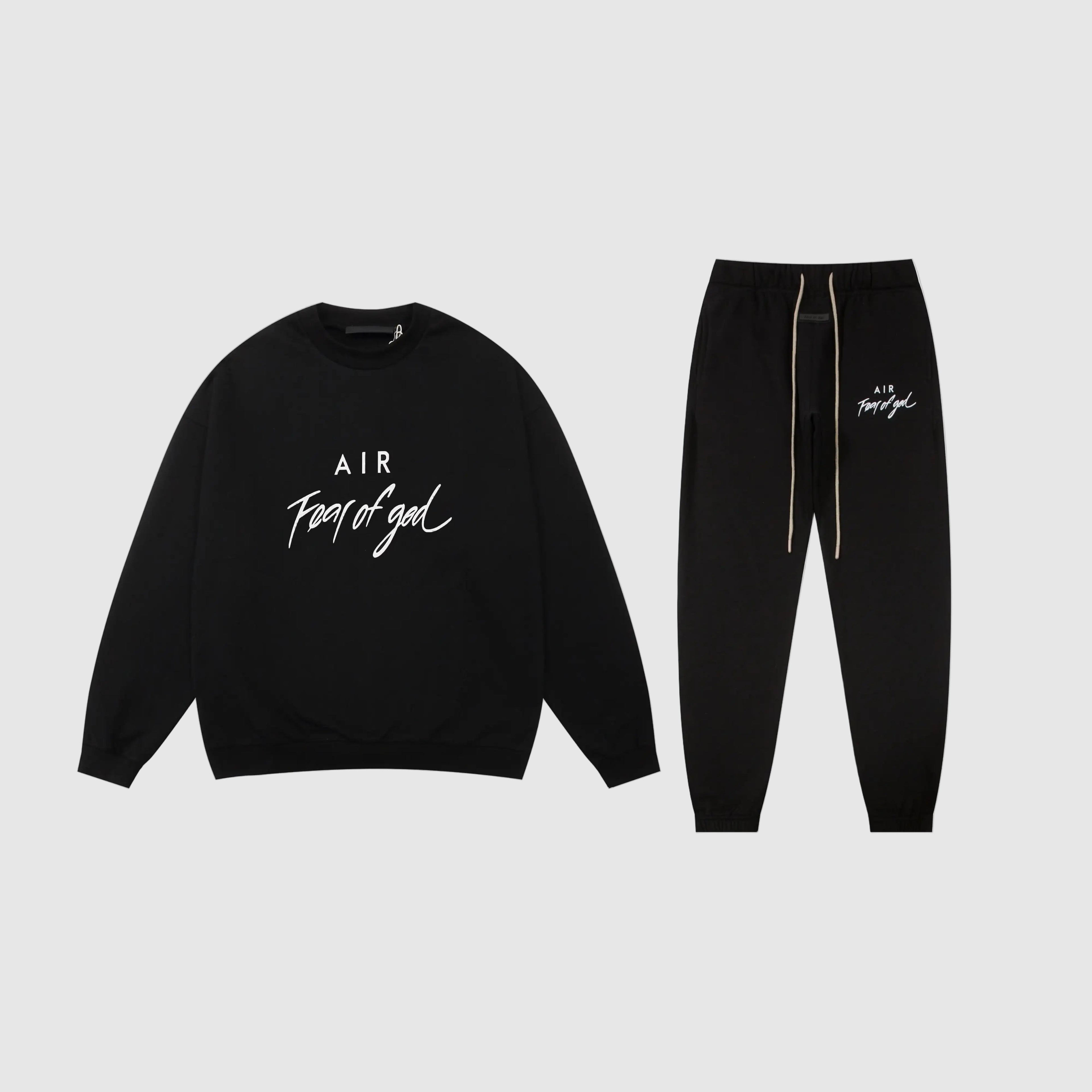 Essentials-Clothing-fear-of-god-black-tracksuit-jumper-set