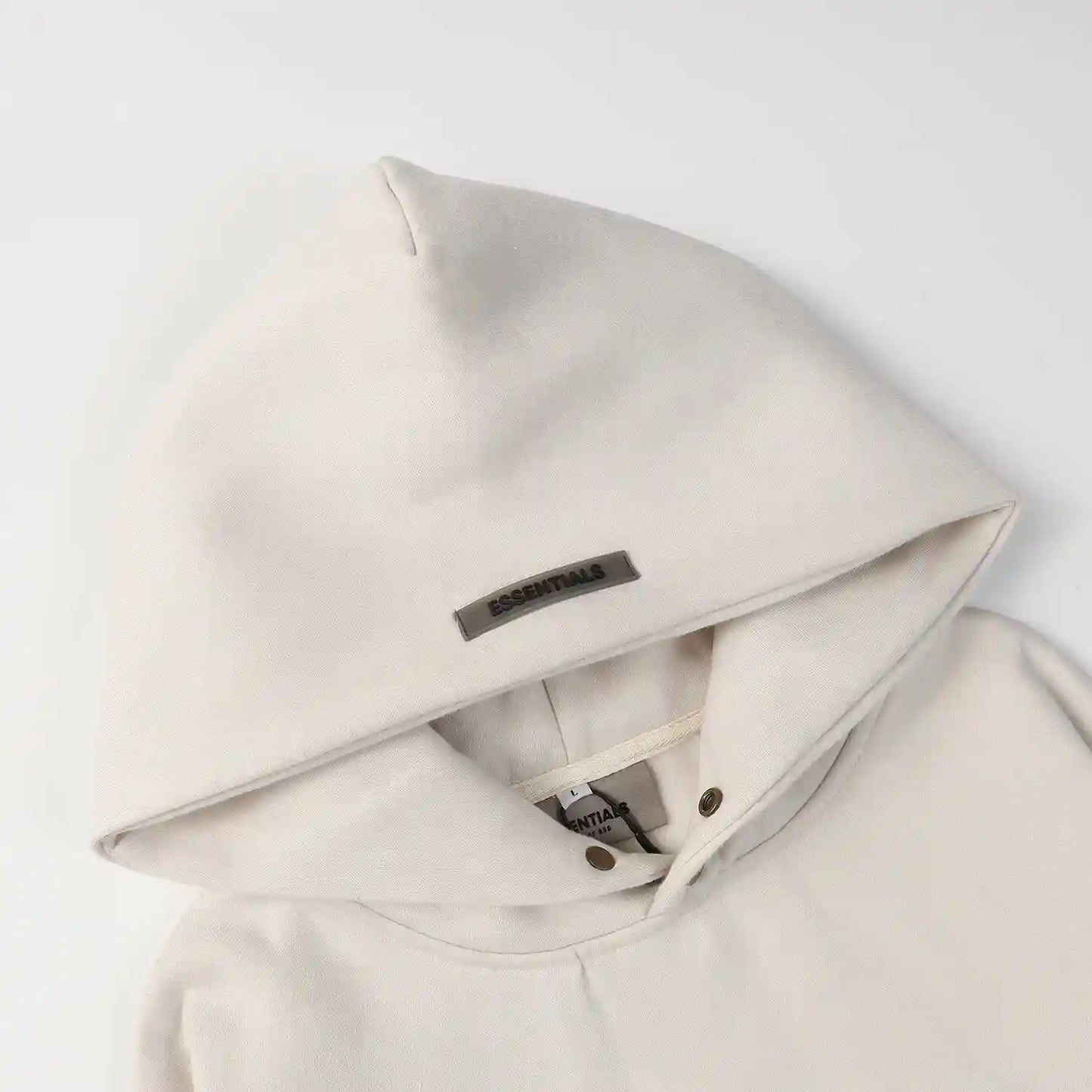 Fear of God ESSENTIALS Signature Baseball Ivory White Hoodie