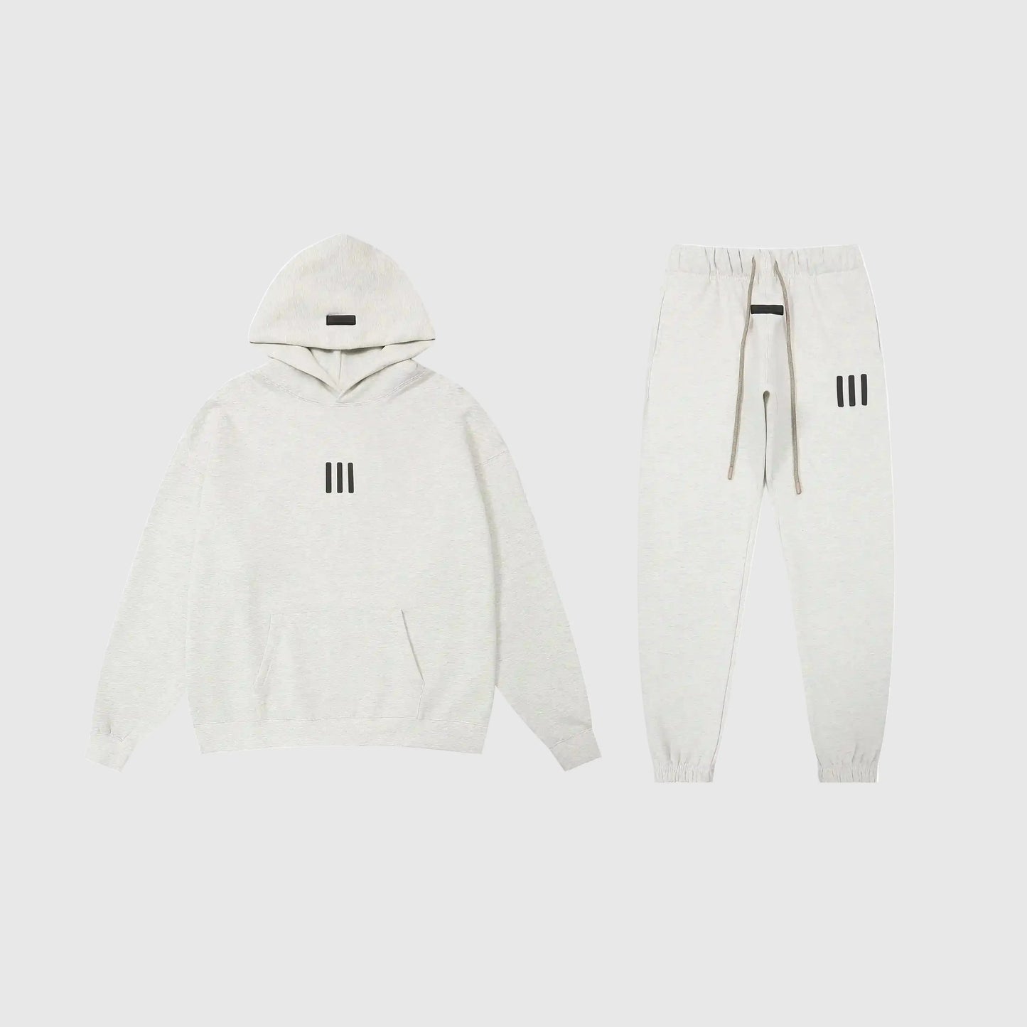 Essentials cloud dance comfy fleece tracksuit set with relaxed fit by Fear Of God