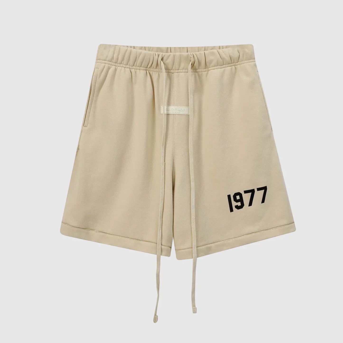 Essentials Calm Shell fleece shorts front view – Fear of God