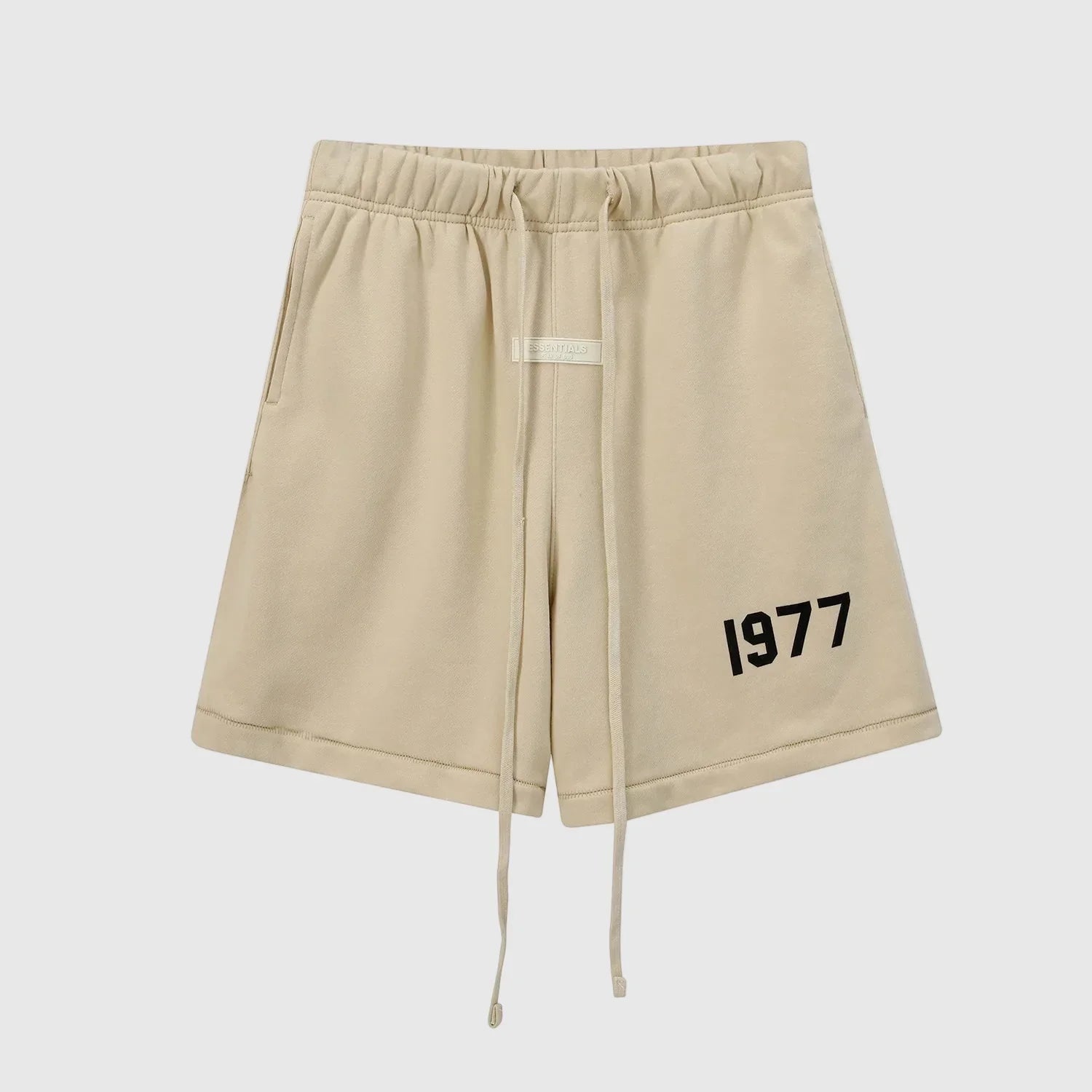 Essentials Calm Shell fleece shorts front view – Fear of God