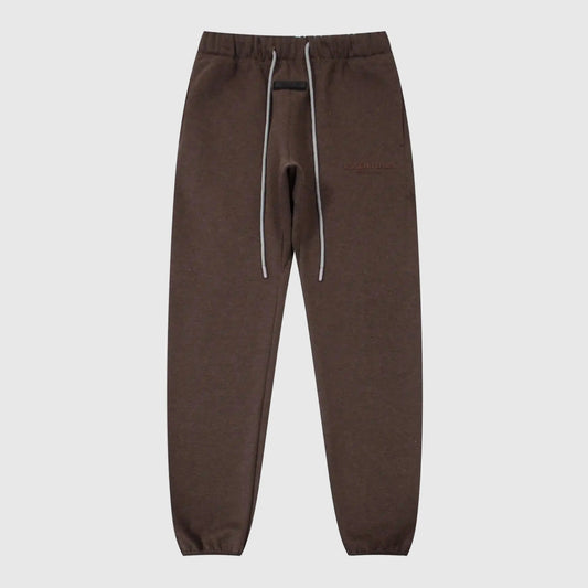 Essentials Congo Brown core fleece sweatpants by Fear of God front view