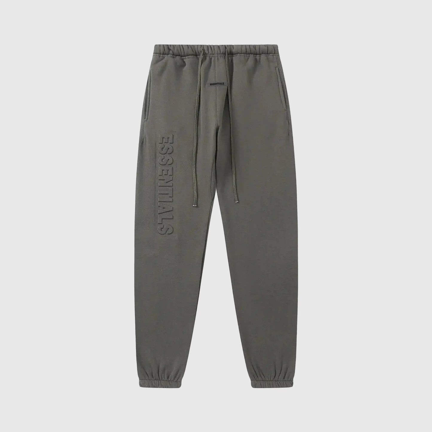 Essentials grey comfort fleece sweatpants by Fear of God front view