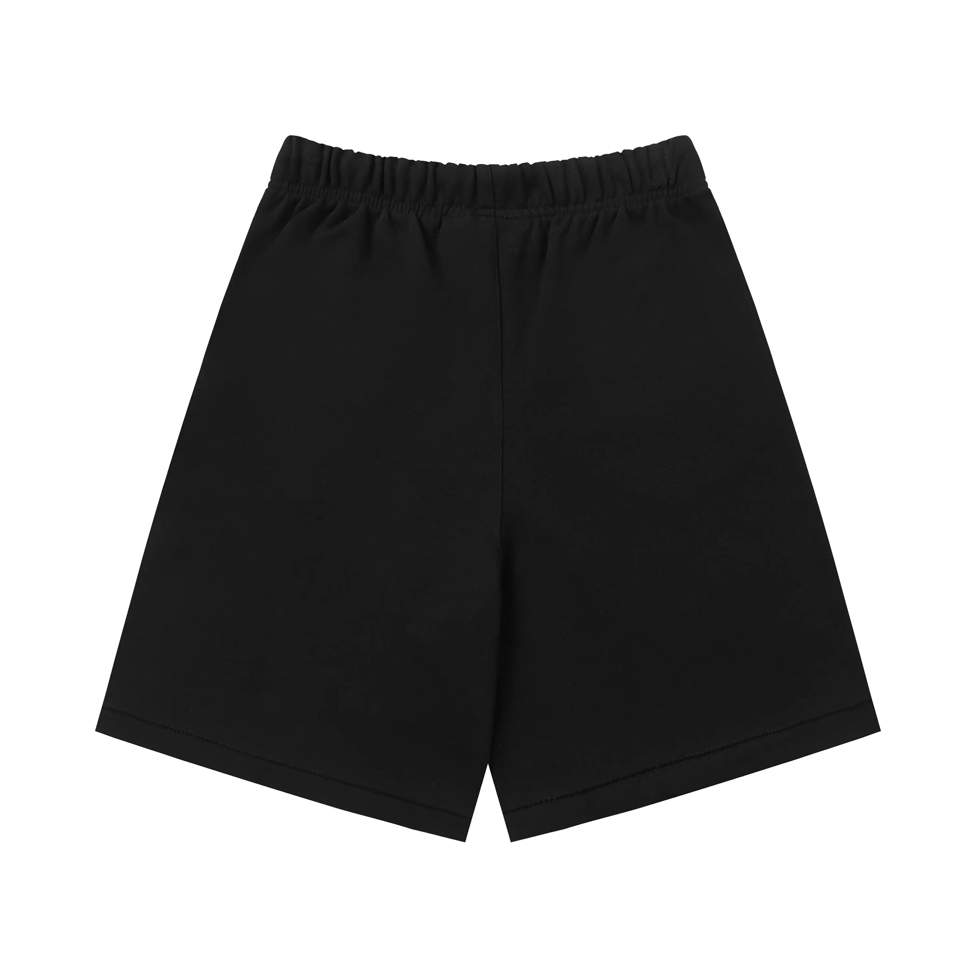 Fear of God Essentials Black fleece shorts relaxed fit side view