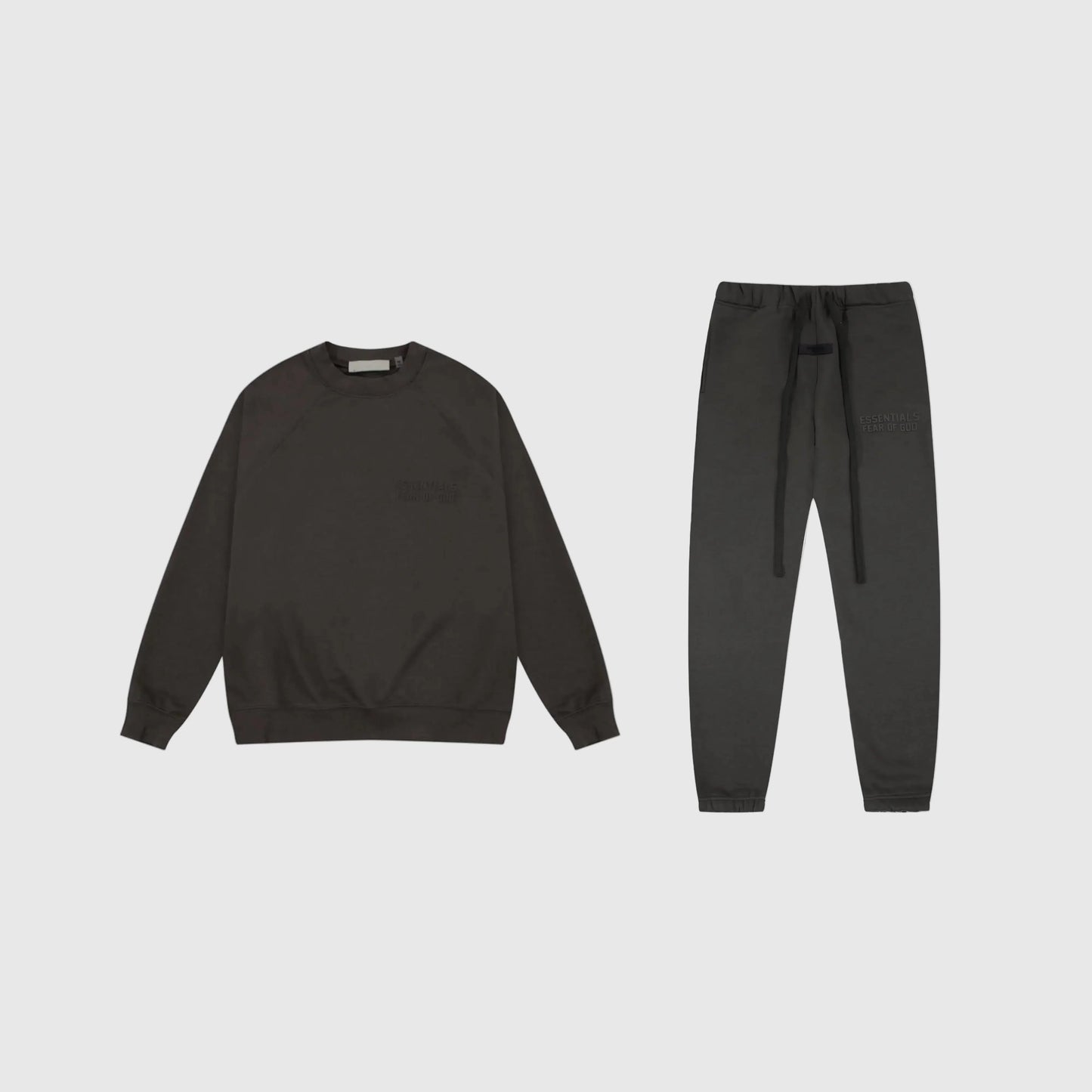 Essentials ink comfort fleece tracksuit set with relaxed fit by Fear Of God