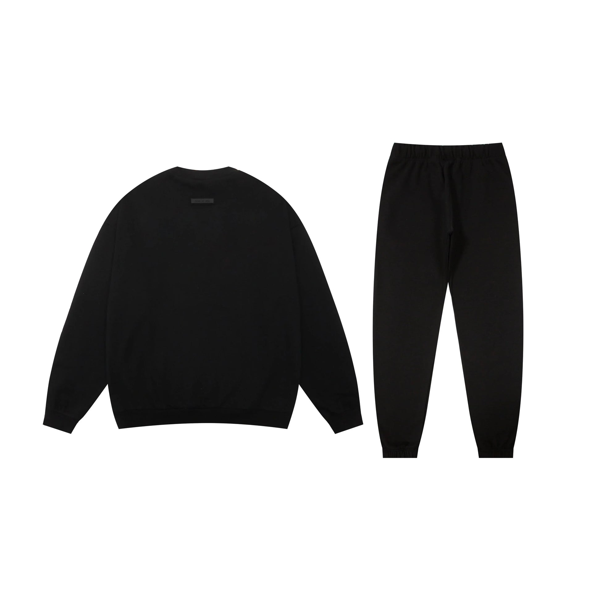 Essentials black core comfort fleece hoodie with soft interior detail by Fear Of God